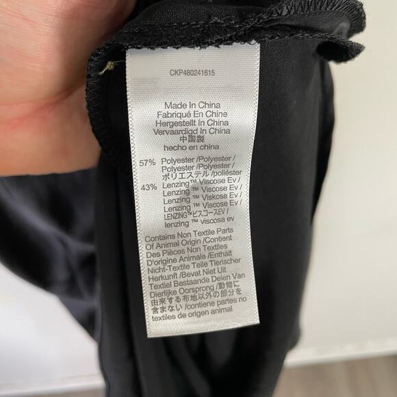 Madewell Belinda Wide V Neck Satin Chic Midi Side Slit Dress US Women's 2 New - Picture 9 of 10